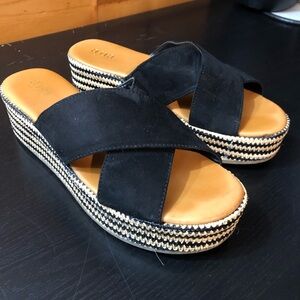 A.N.A. Black Platform Sandals